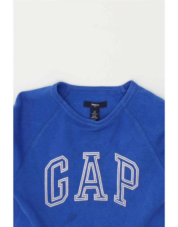 GAP Boys Graphic Sweatshirt Jumper 6-7 Years Small Blue Cotton Vintage Gap and Second-Hand Gap from Messina Hembry 