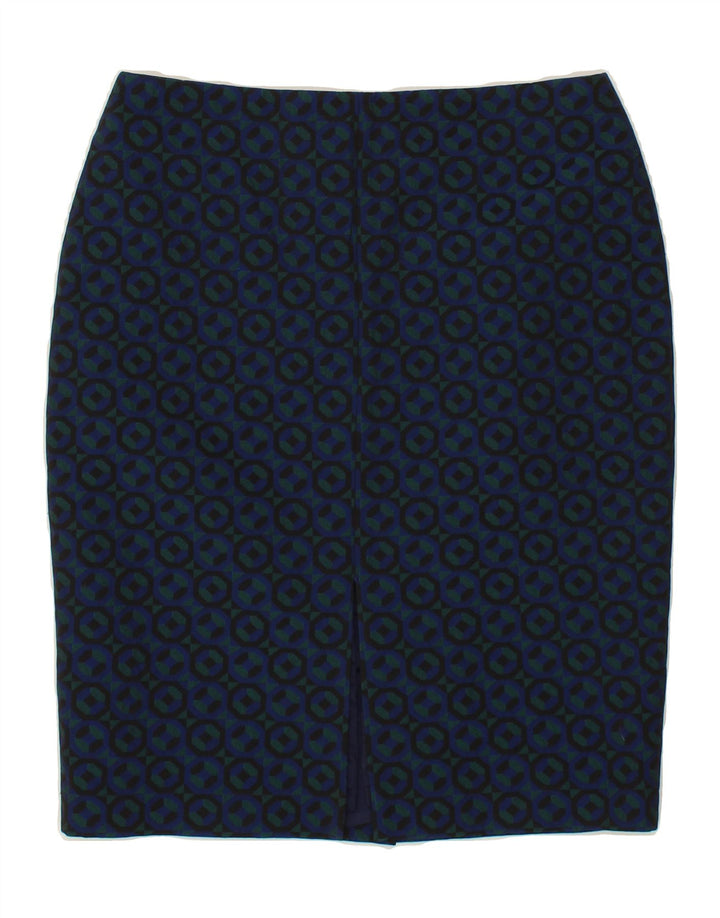 BODEN Womens Abstract Pattern Straight Skirt UK 12 Medium W29 Blue Vintage Boden and Second-Hand Boden from Messina Hembry 