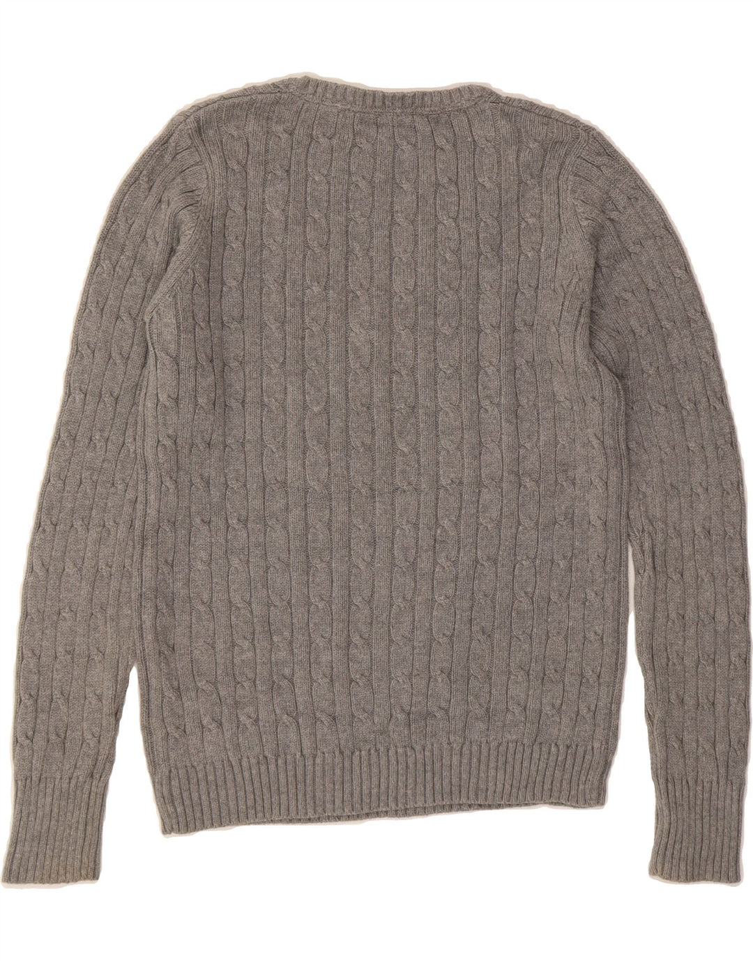 J. CREW Womens V-Neck Jumper Sweater UK 12 Medium Grey Cotton Vintage J. Crew and Second-Hand J. Crew from Messina Hembry 