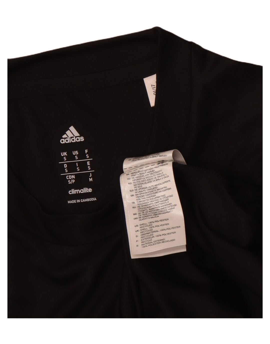 ADIDAS Mens Climalite Graphic T-Shirt Top Small Black Polyester
