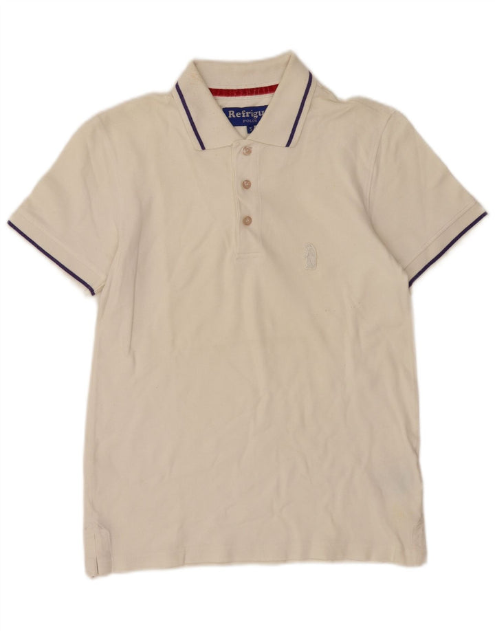 Polo da uomo Refrigue piccola in cotone bianco