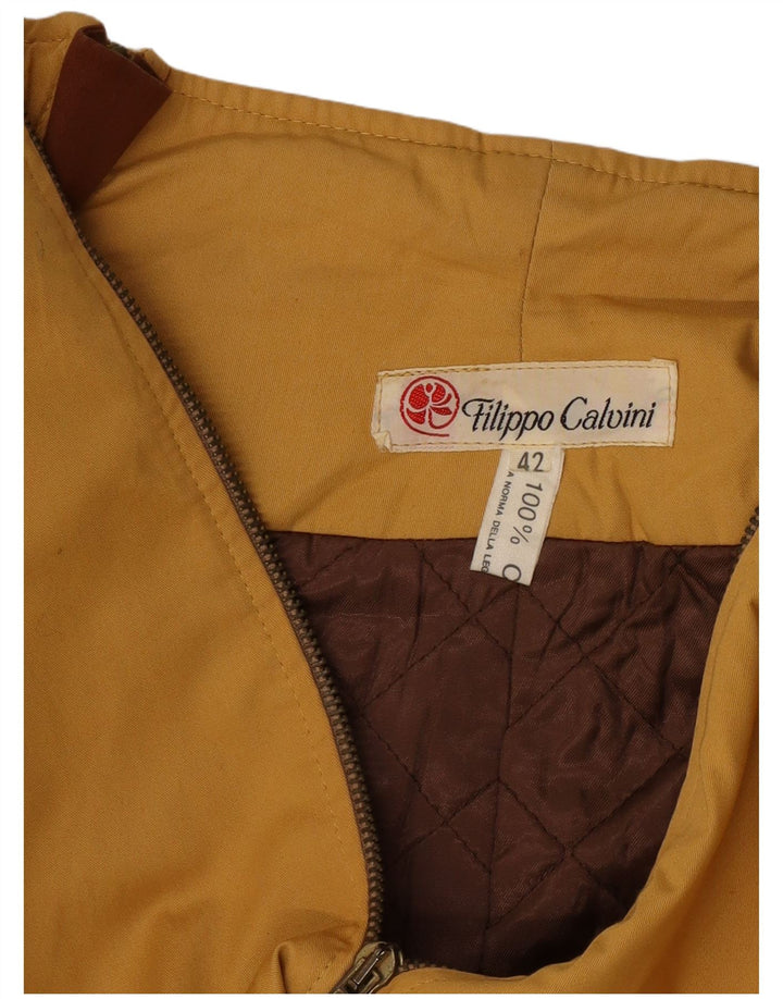 Vintage Womens Bomber Jacket IT 42 Medium Yellow Cotton