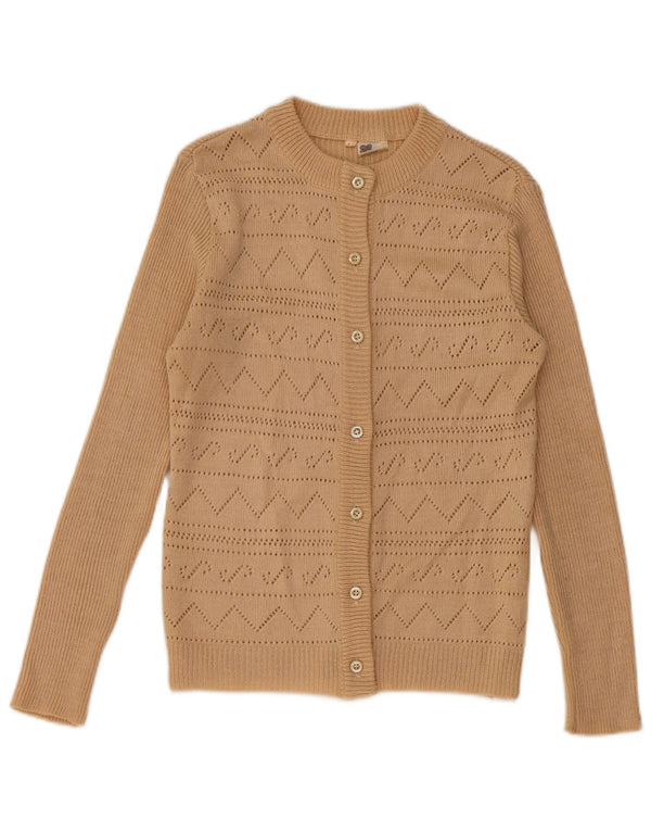 Pulover Cardigan Vintage pentru Damă IT 44 Medium Bej Angora