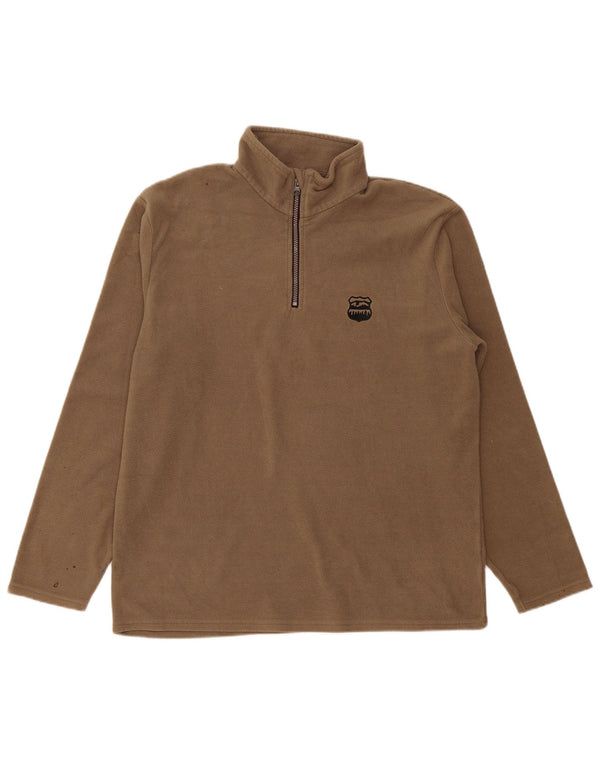 Atlas For Men Herren-Fleecepullover mit Reißverschluss am Hals, XL, Braun
