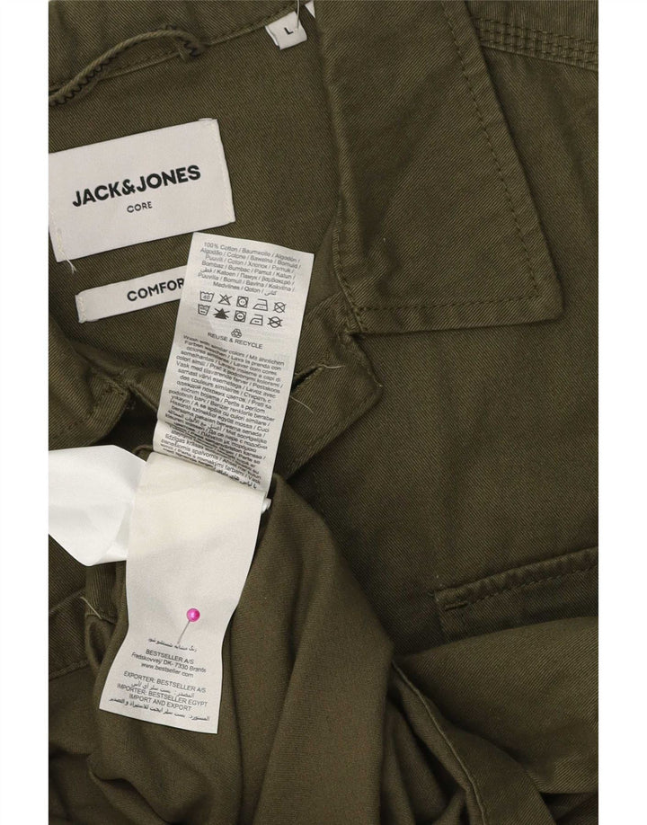Jack & Jones Mens Shirt Large Khaki Cotton