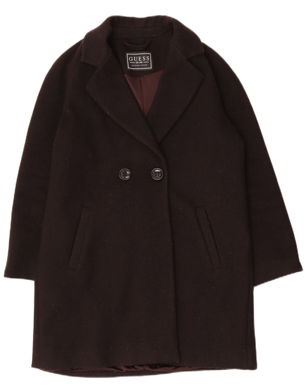Cappotto doppiopetto oversize da donna Guess UK 10 piccolo poliestere nero
