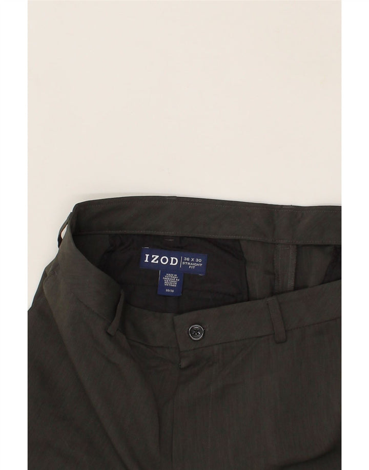 IZOD Mens Straight Chino Trousers W36 L30 Grey Polyester Vintage Izod and Second-Hand Izod from Messina Hembry 