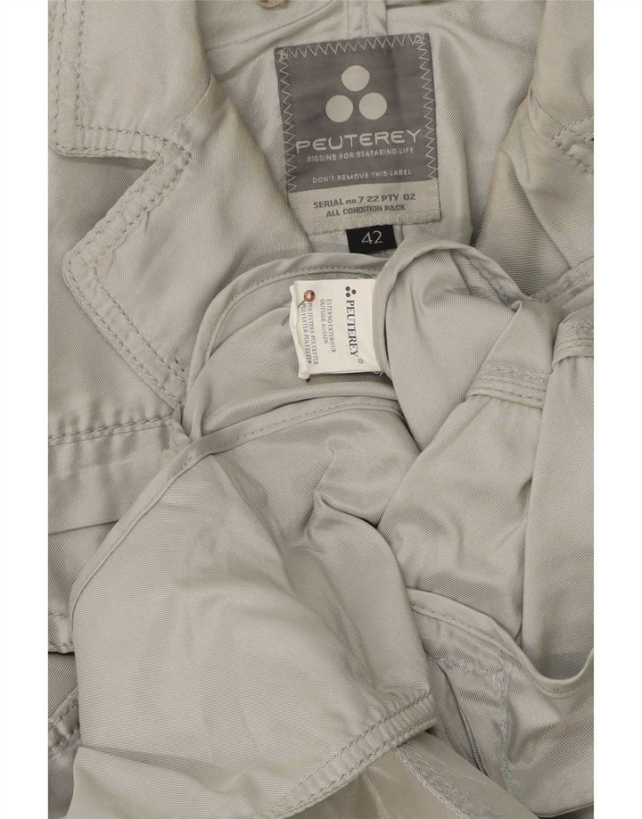 PEUTEREY Veste Blazer 3 Boutons Femme EU 42 Large Gris Polyester
