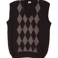 Vintage bărbați Vest Tank Top Mic Negru Argyle/Diamond