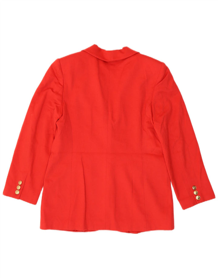 Luisa Spagnoli Womens 3 Button Blazer Jacket IT 46 Large Red Virgin Wool