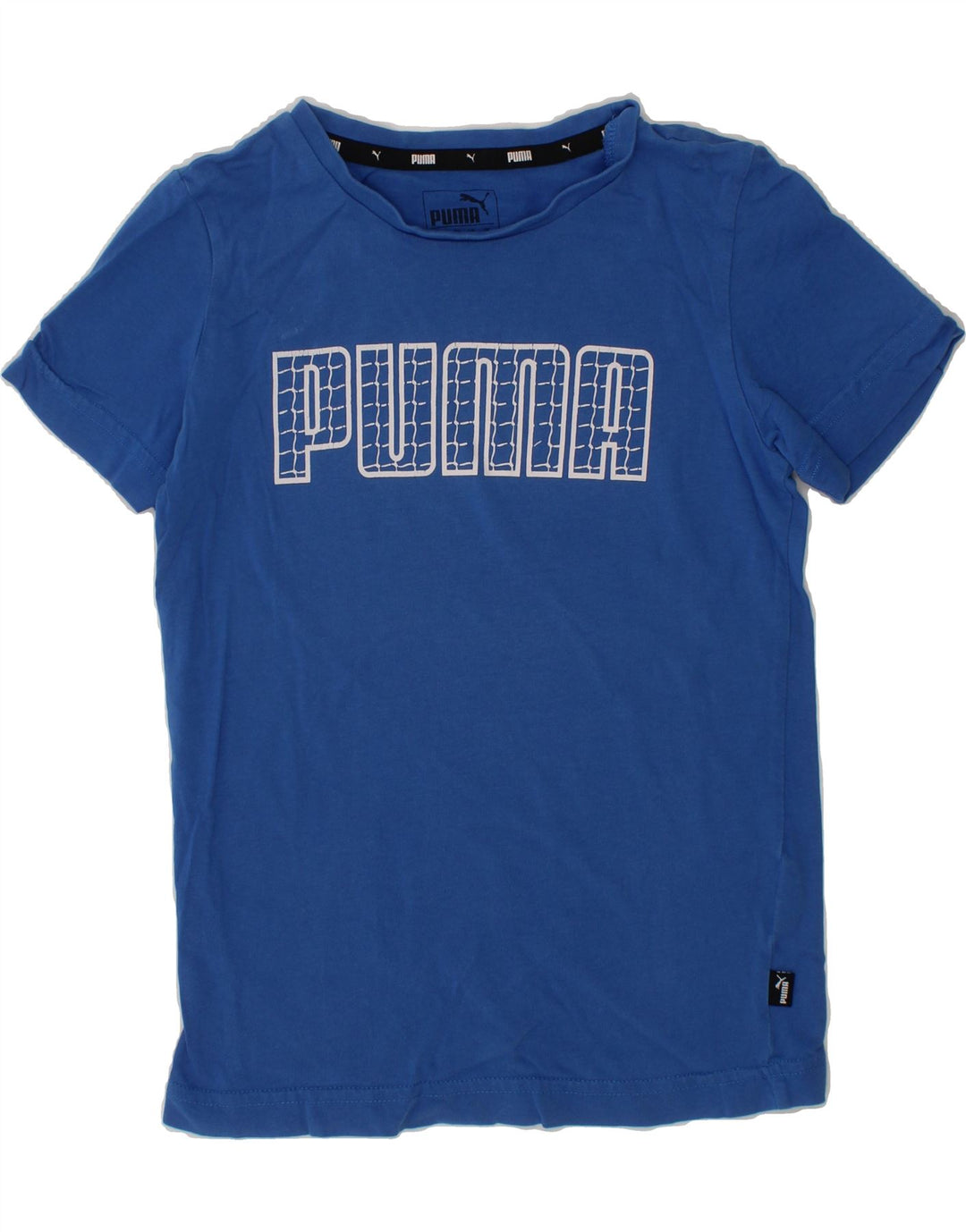 PUMA Boys Graphic T-Shirt Top 7-8 Years Blue Vintage Puma and Second-Hand Puma from Messina Hembry 