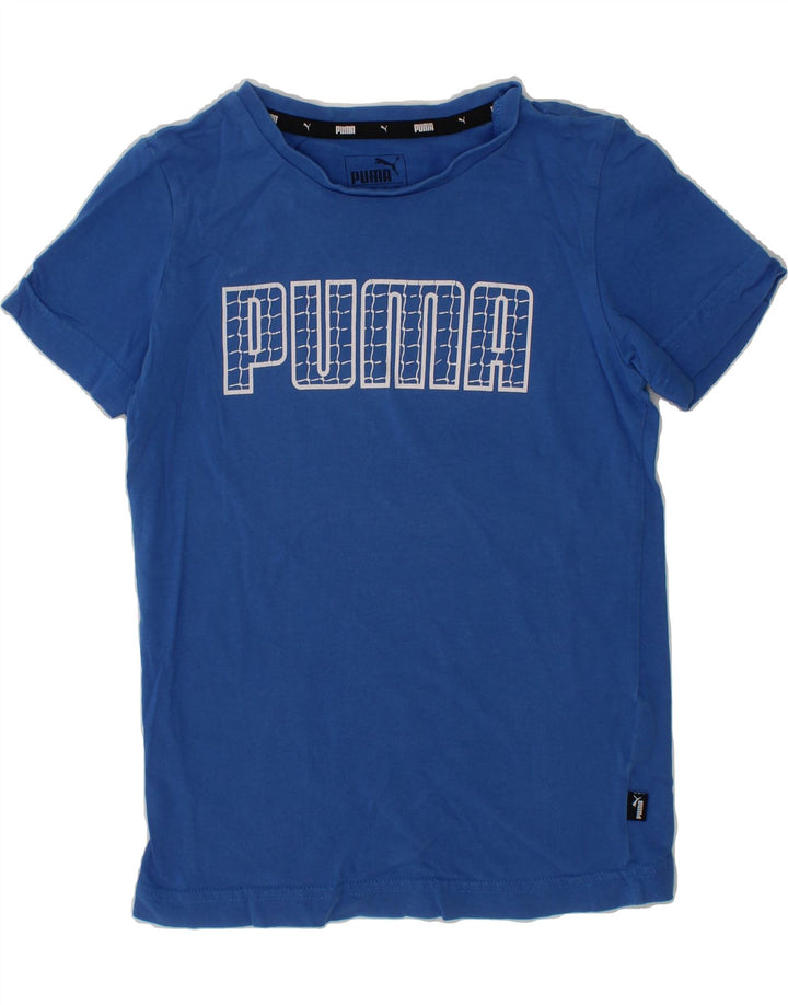 PUMA Boys Graphic T-Shirt Top 7-8 Years Blue Vintage Puma and Second-Hand Puma from Messina Hembry 