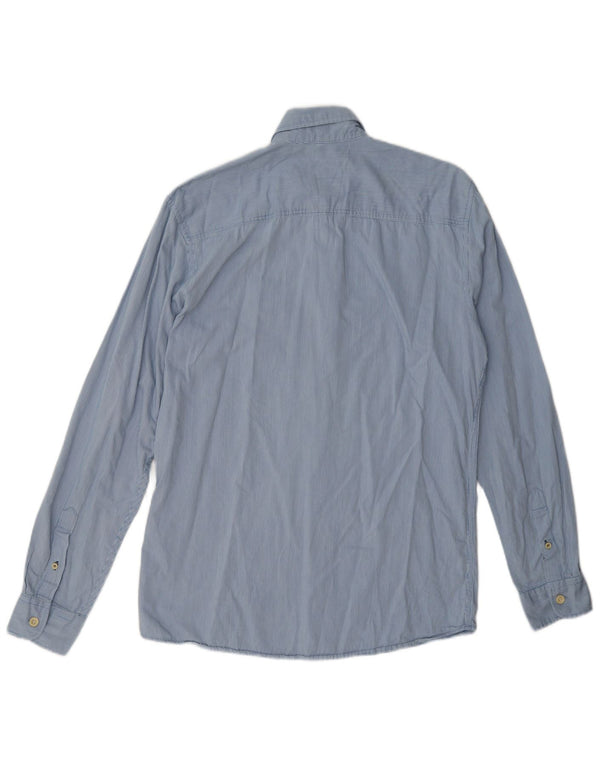 Jack & Jones Mens Shirt Medium Blue Pinstripe