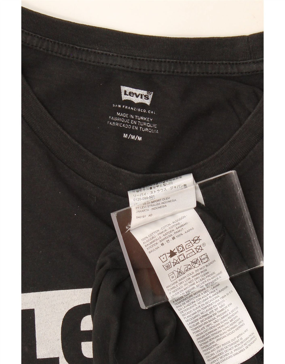 LEVI'S Mens Graphic T-Shirt Top Medium Black Cotton