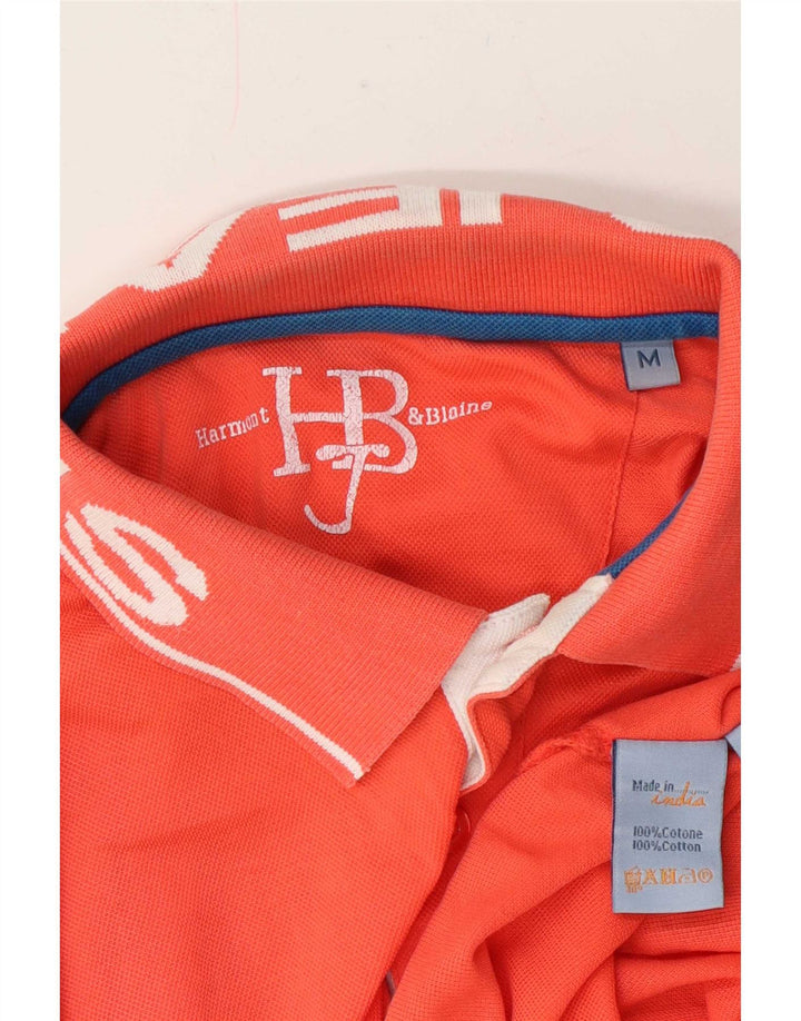 Harmont & Blaine Mens Graphic Polo Shirt Medium Orange Cotton