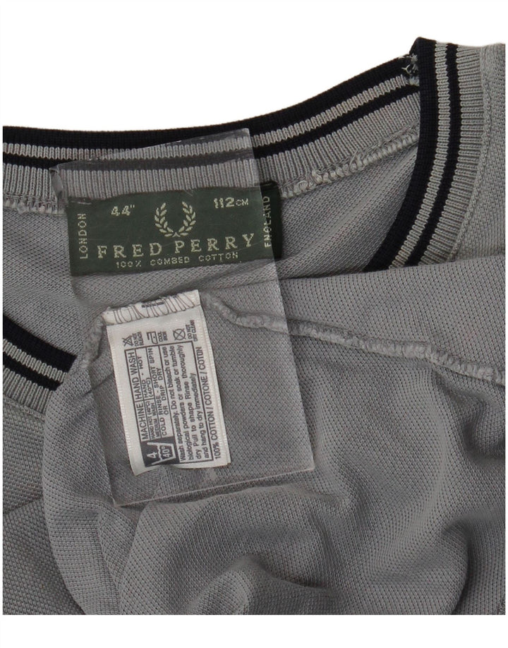 FRED PERRY Herre top Langærmet mellemgrå bomuld