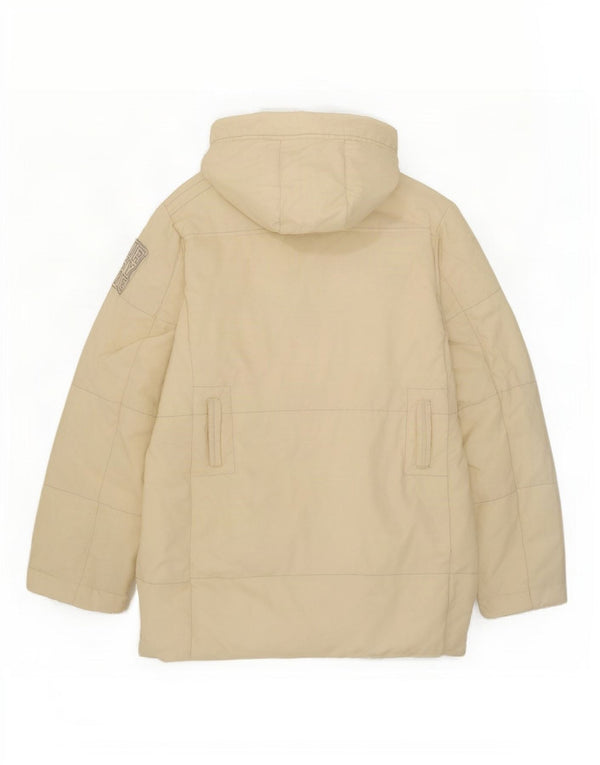 Murphy & Nye Dame Oversized grafisk hættepolstret frakke UK 10 Small White