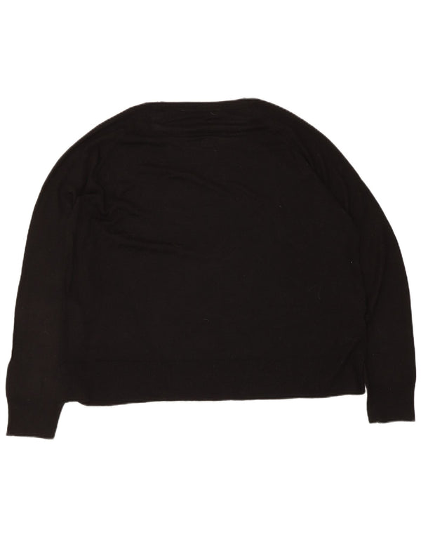 Zara Γυναικείο πουλόβερ με λαιμόκαυστο UK 14 Medium Black Viscose