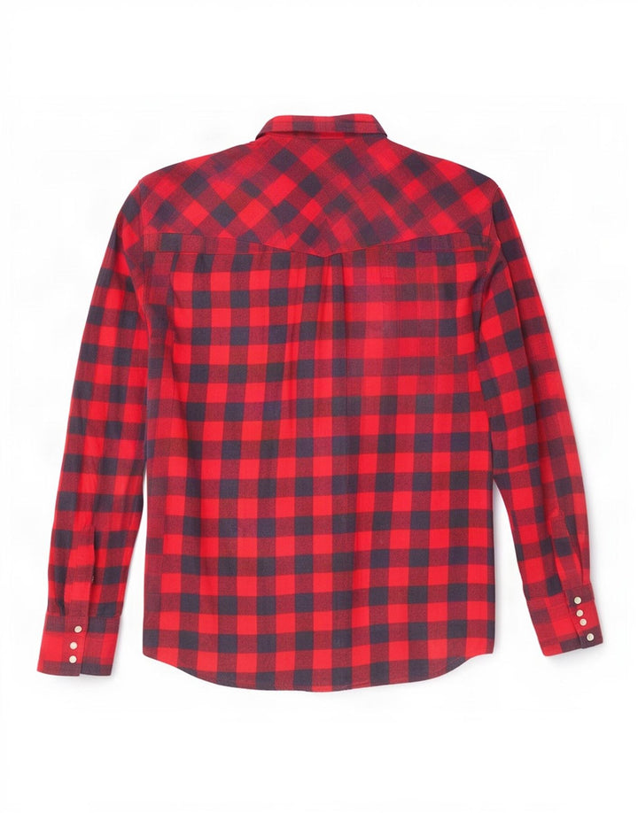 Camicia da uomo in flanella Wrangler in cotone a quadretti rosso medio