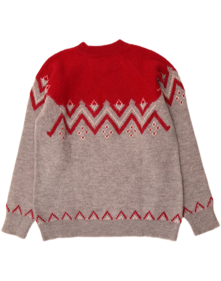Vintage Mens Crew Neck Jumper Sweater Medium Multicoloured Fair Isle