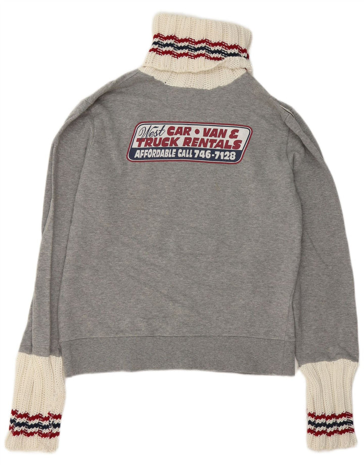 Zu Elements Graphic Sweatshirt Jumper UK 16 Large Grey Colourblock