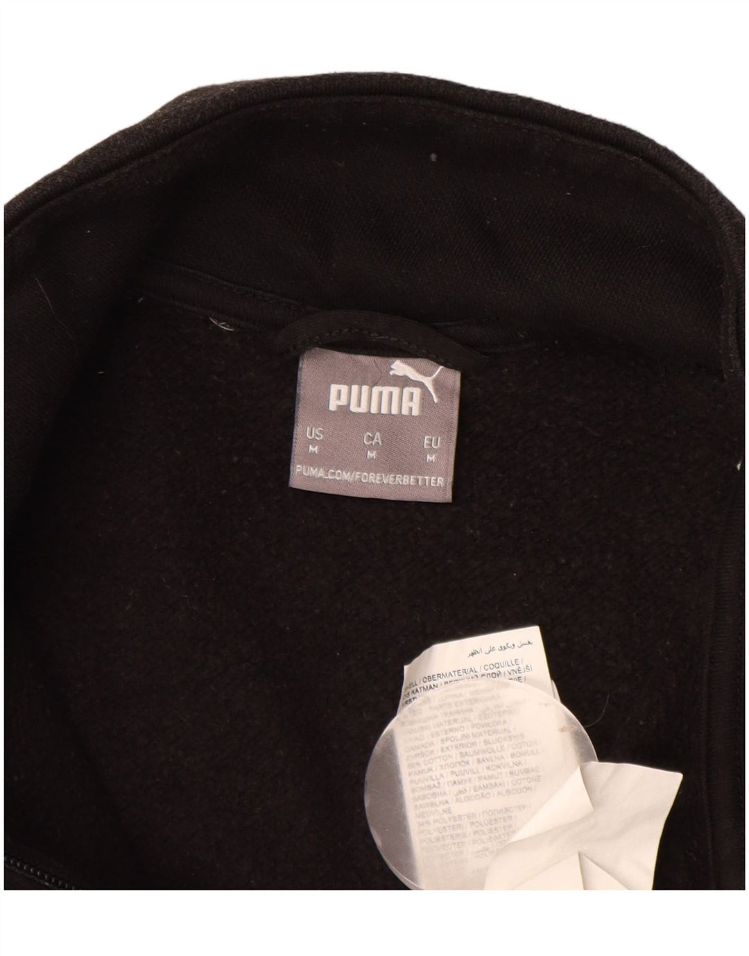 Jaqueta PUMA masculina de agasalho médio preto colorblock algodão