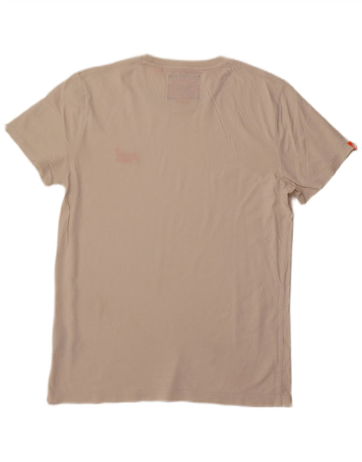 SUPERDRY Mens T-Shirt Top Large White Cotton