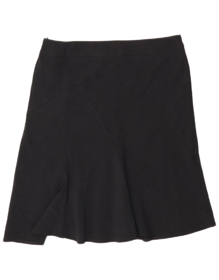 Marks & Spencer Damen A-Linienrock UK 14 Large W32 Schwarz Polyester