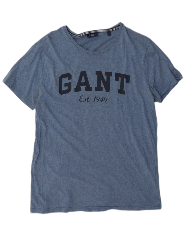 Gant Homme Graphic T-Shirt Top Large Bleu Coton