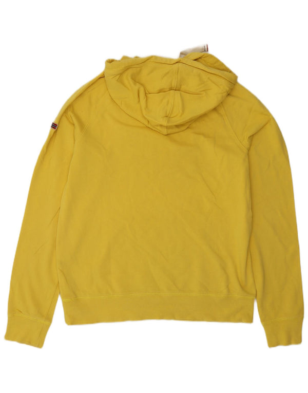 Napapijri Mens Graphic Hoodie Jumper Medium Yellow Cotton