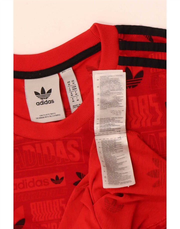 T-shirt grafica regolare da uomo Adidas Top in poliestere rosso medio