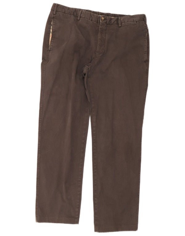Burberry Pantalón chino recto para hombre IT 52 W38 L30 Algodón gris