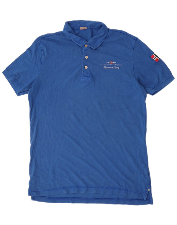 Tricou polo cu grafic Napapijri pentru bărbați, bumbac albastru 2XL
