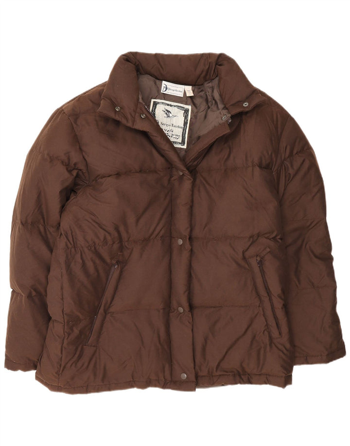 Sergio Tacchini Womens Loose Fit Padded Jacket UK 14 Medium Brown Polyamide