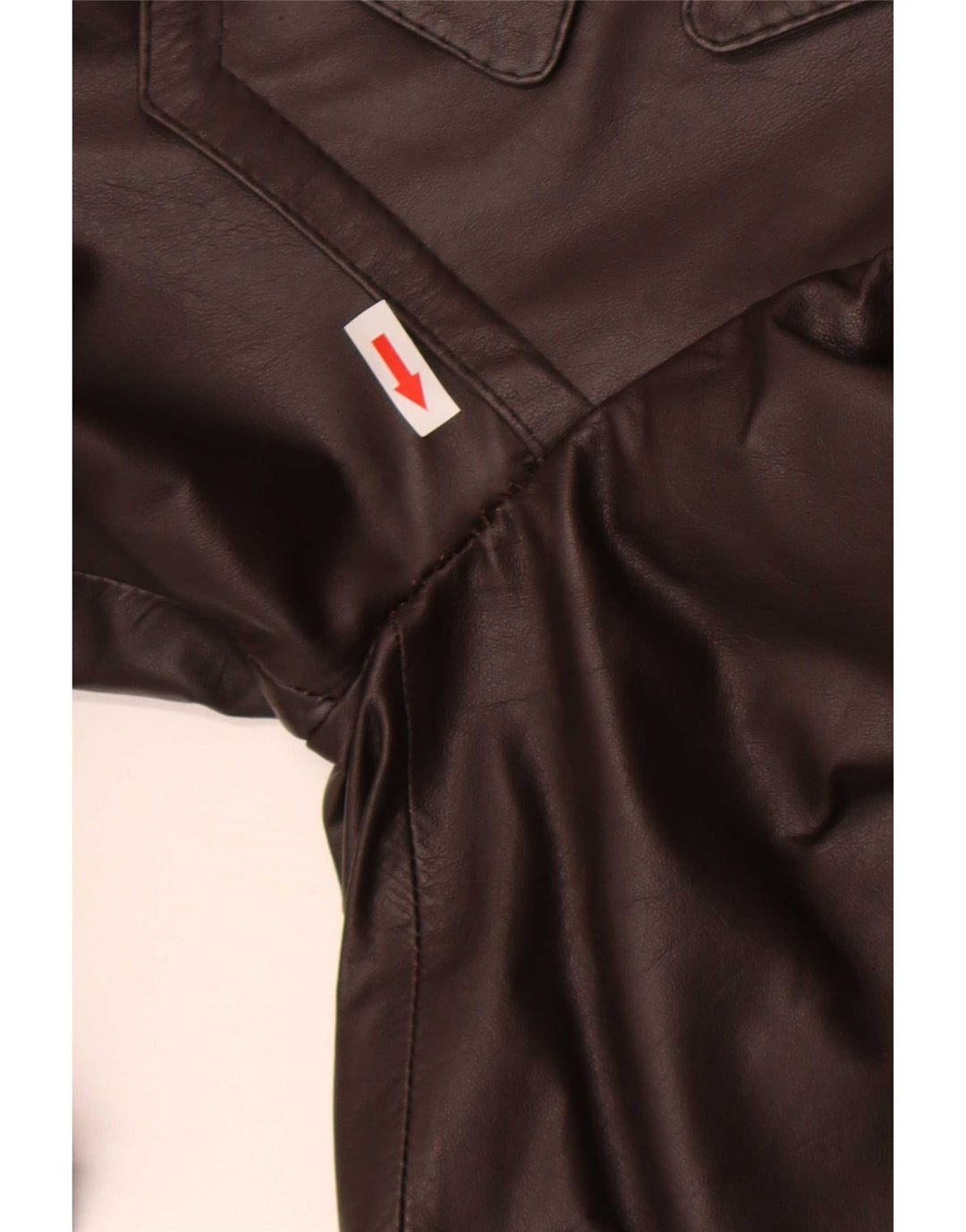 Anfor Mens Double Breasted Leather Coat IT 48 Medium Brown