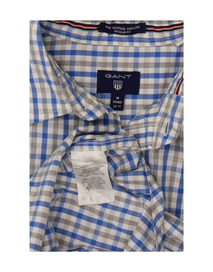 GANT Mens Regular Fit Shirt Size 39/40 15 1/2  Medium Blue Check Cotton Vintage Gant and Second-Hand Gant from Messina Hembry 