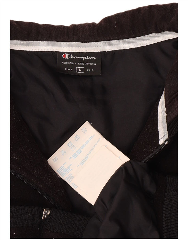 CHAMPION Womens Zip Hoodie Sweater UK 16 Large Black Polyester