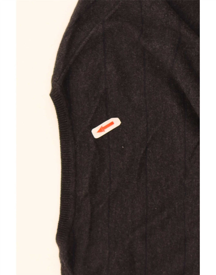 Massimo Dutti Mens V-Neck Jumper Sweater 2XL Black Striped