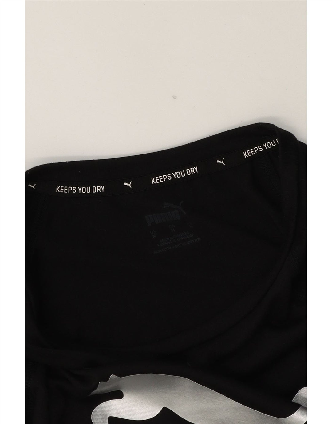 PUMA Womens Graphic T-Shirt Top UK 14 Medium Black Vintage Puma and Second-Hand Puma from Messina Hembry 