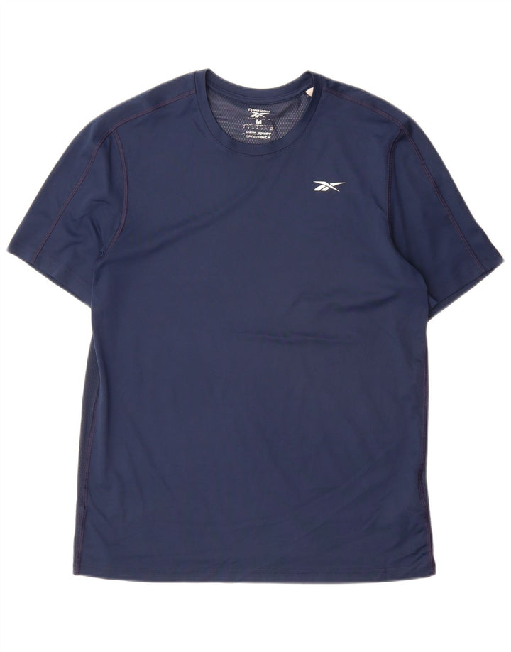 T-shirt Reebok Speedwick da uomo, media, in poliestere blu navy