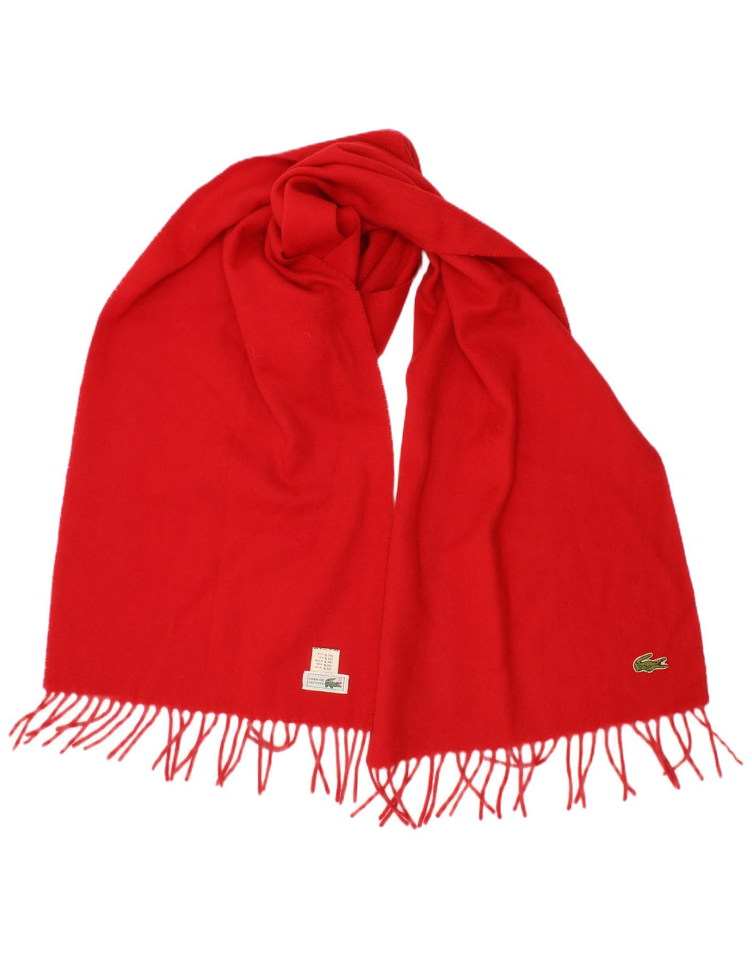 Lacoste Womens Rectangle Scarf One Size Red Wool