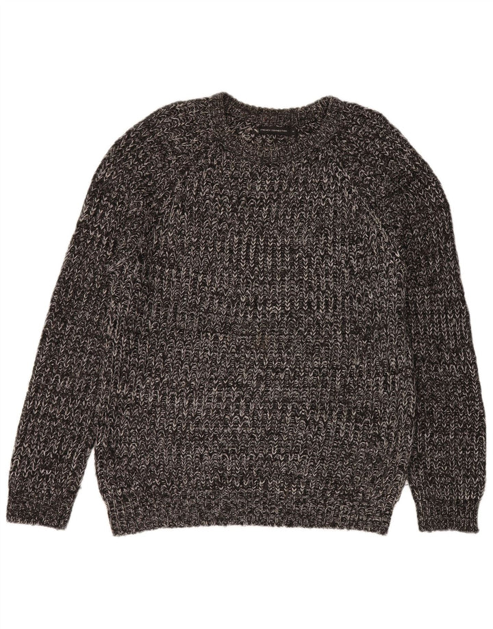 French Connection Mens Boat Neck Jumper Sweater Medium Grey Flecked Acrylic