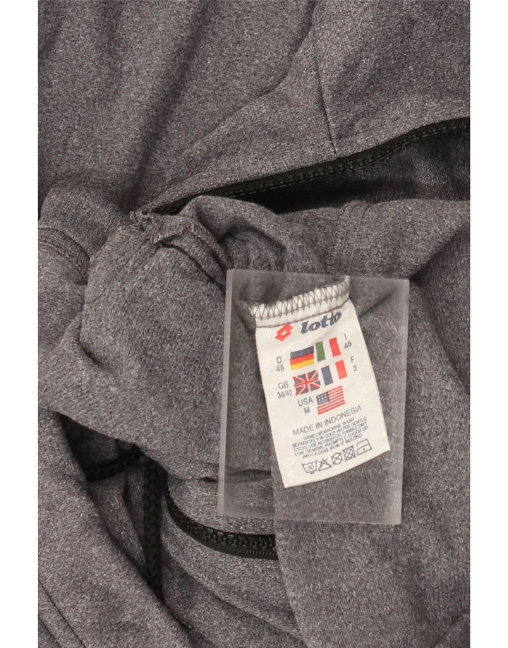 Lotto Mens Graphic Tracksuit Top Jacket UK 38/40 Medium Grey Colourblock