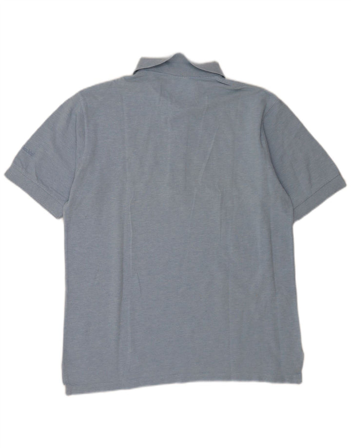 Sergio Tacchini Mens Polo Shirt IT 50 Medium Blue Flecked Cotton