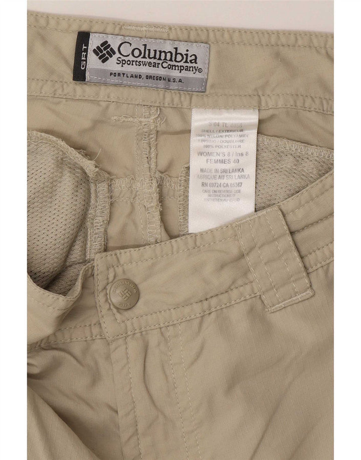 Pantaloncini cargo Columbia da donna US 8 medi W30 nylon beige