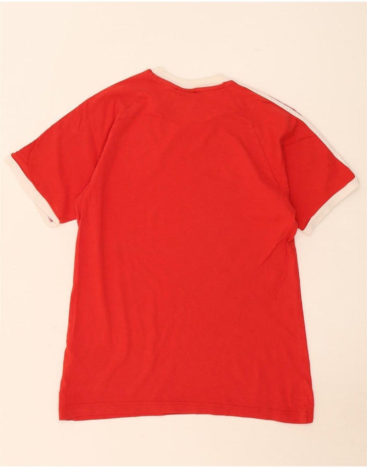 Adidas Mens T-Shirt Top Medium Red Cotton