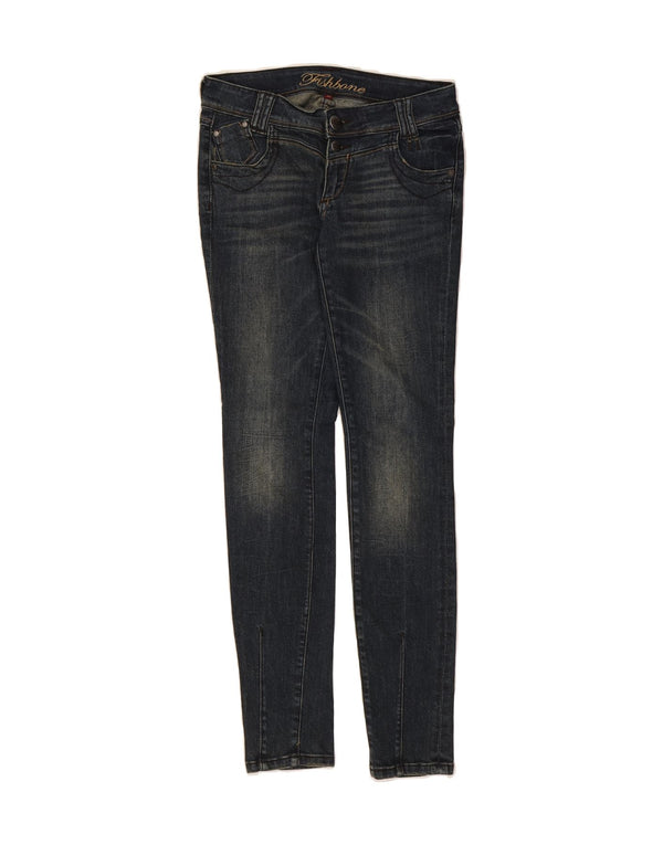 FISHBONE Womens Skinny Jeans W26 L32 Blue Cotton