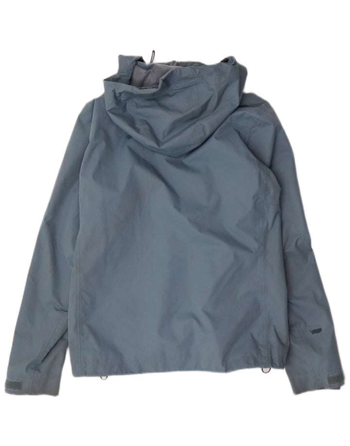 Adidas Womens Hooded Rain Jacket UK 14 Medium Blue Polyester