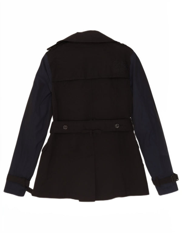 Trench Superdry pentru femei UK 10 mic, negru, bumbac color bloc