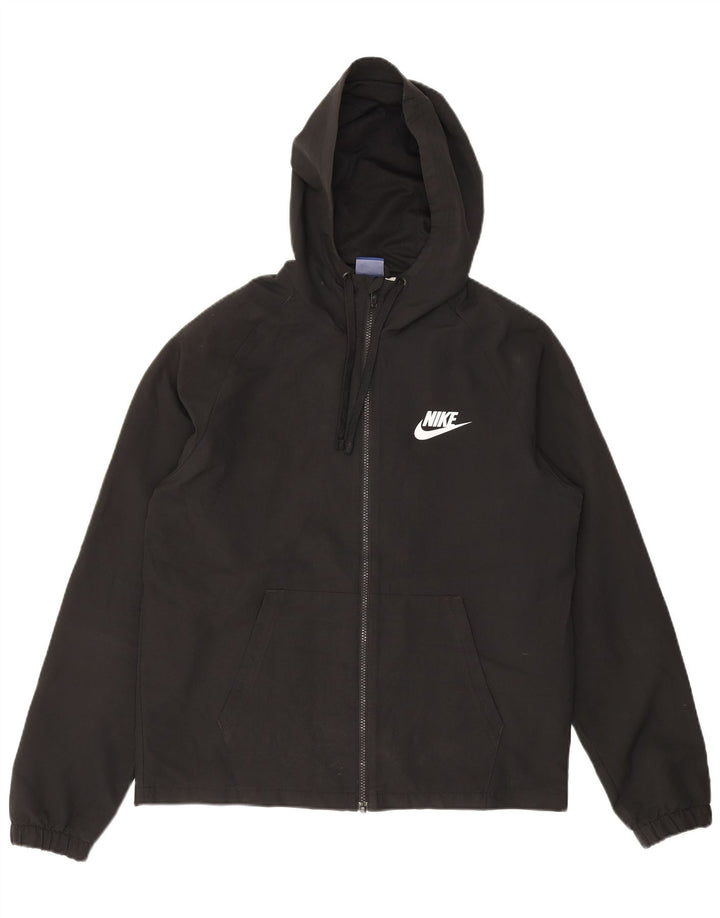 Nike Mens Hooded Tracksuit Top Jacket Medium Black Polyester